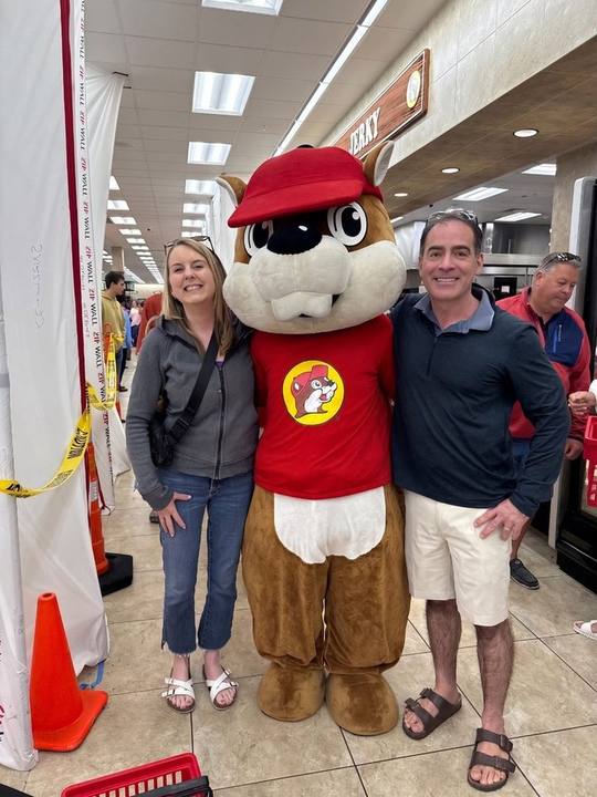 On site at Buc-ee's — a favorite client engagement